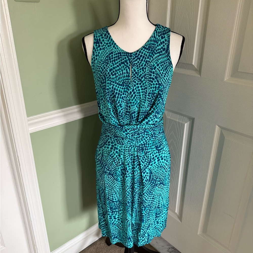 Banana Republic Issa Green Ruched Sheath Midi Dress